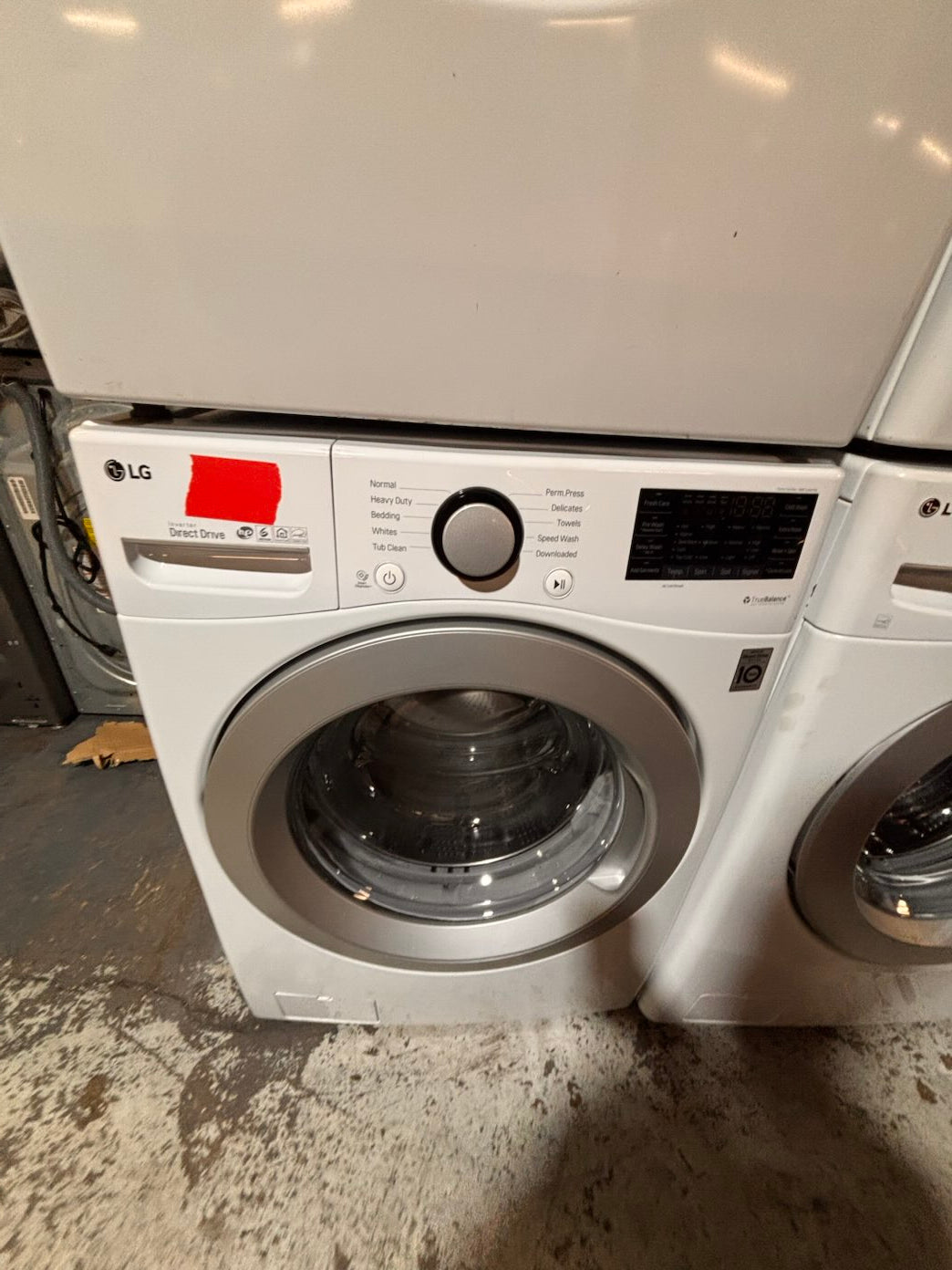 }}LG electric washer large capacity& dryer steam set front load stackable or side by side white  27” in used-Refurbished working 💯  with warranty #SFB54PET