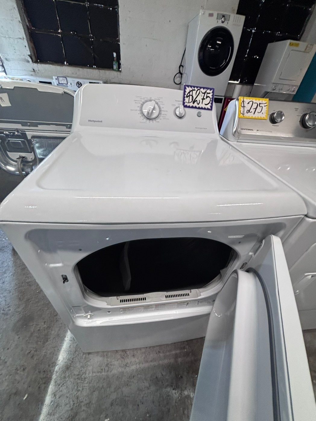 >*hot point side x side extra large capacity electric 220v dryer   27” used -Refurbished #HPED55B
