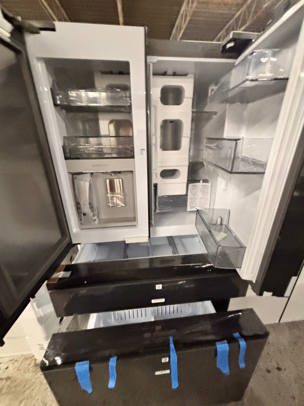 >special🎈New open box 📦 Samsung - Bespoke 23 cu. ft. Counter Depth 4-Door French Door Refrigerator with AI Family Hub+ - Charcoal Glass  & Black/Charcoal #RRSAG41B