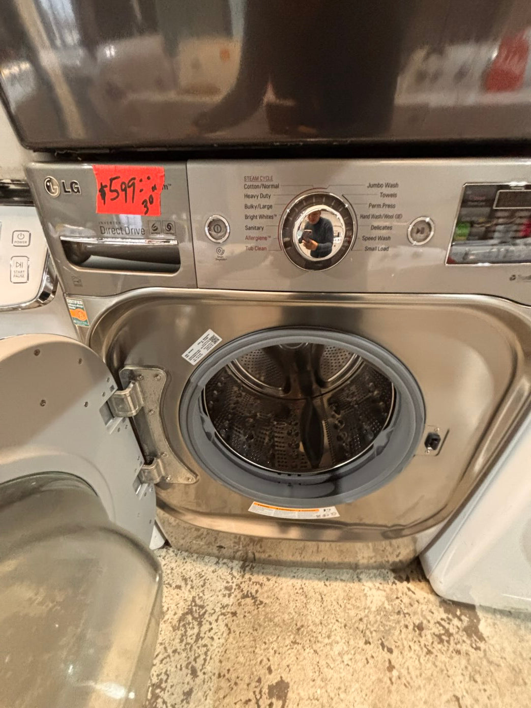 }}special 🔥Gas ,LG washer & dryer mix & match set GAS front load jumbo size stackable stainless steel drum 29" used,Refurbished working 💯 with warranty #WDG306RB