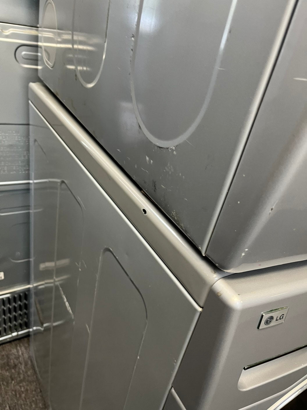 >LG true steam washer 4.5 cu ft & steam dryer 7.5 cu ft set electric 220v front load stackable or side by side Gray - sensor dry    #WFLHDR27L