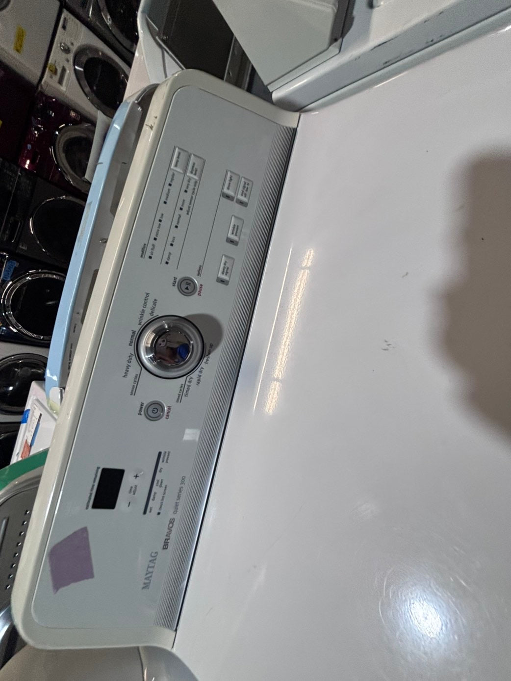 >*maytag bravos white  top top load washer large capacity & dryer set electric 220v side x side top load white color used-refurbished #WQX33SET