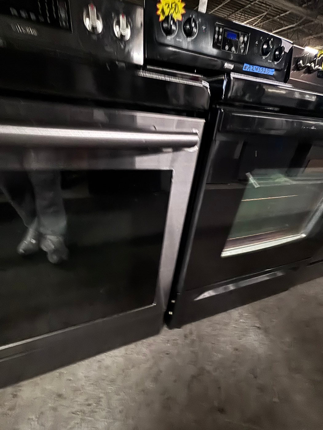 >Samsung  electric 220v glass top  range 5 burner flex duo oven used -Refurbished convection bake Broil self clean black stainless steel 30" #ESS61B