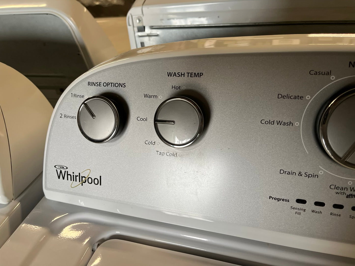 - Whirlpool washer & dryer set electric 220v side x side top load w/agitator #W143MB
