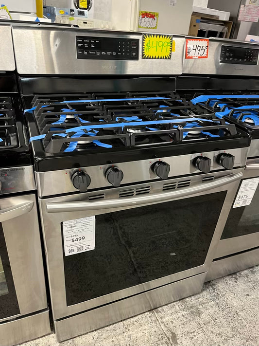 Samsung gas range 5 burner bake broil roast dehydrate self clean stainless steel I 30" Refurbished #ER276UB