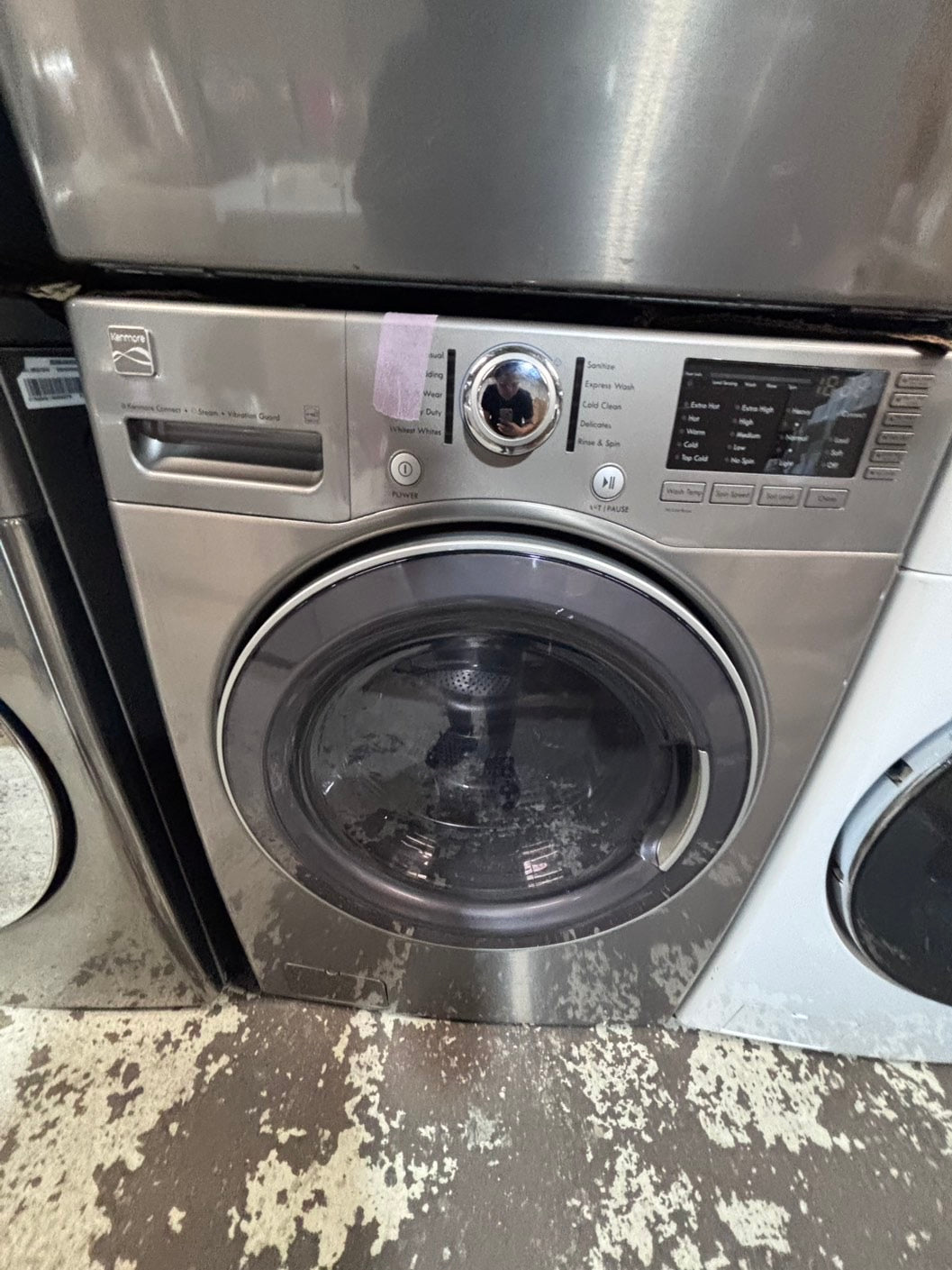 >*early July 4th special 🇺🇸kenmore washer & dryer set electric 220v front load stackable or side by side - sensor dry in gray color #GSS2BSET