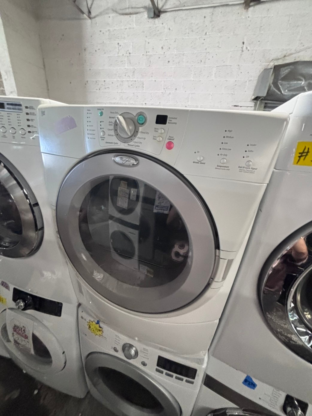 >*sale🔥whirlpool front load stackable electric 220v dryer in white  color used-refurbished 27" #DS999NB