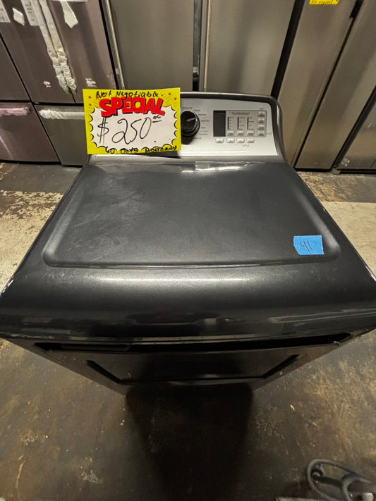 - GE Top load dryer side by side electric dark gray 220v large capacity 27" in Refurbished #EDD776B