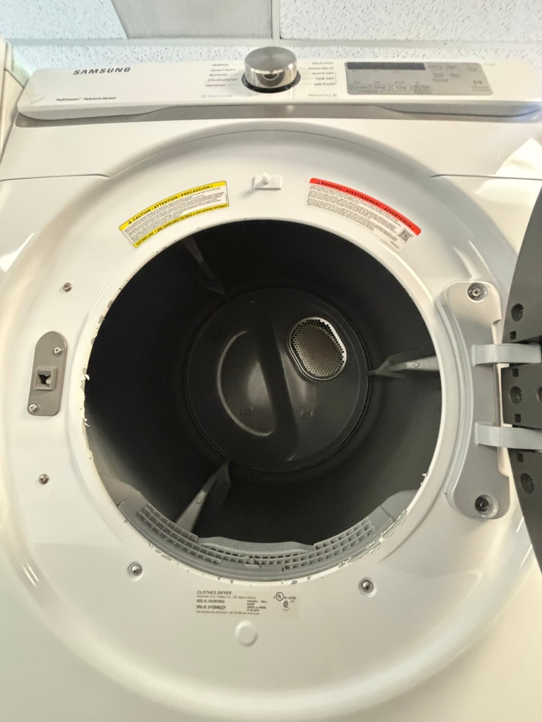 -Samsung steam white color washer 4.5 cu ft & steam dryer 7.5 cu ft set electric 220v front load stackable or side by side -sensor dry HE  #WD1921VL