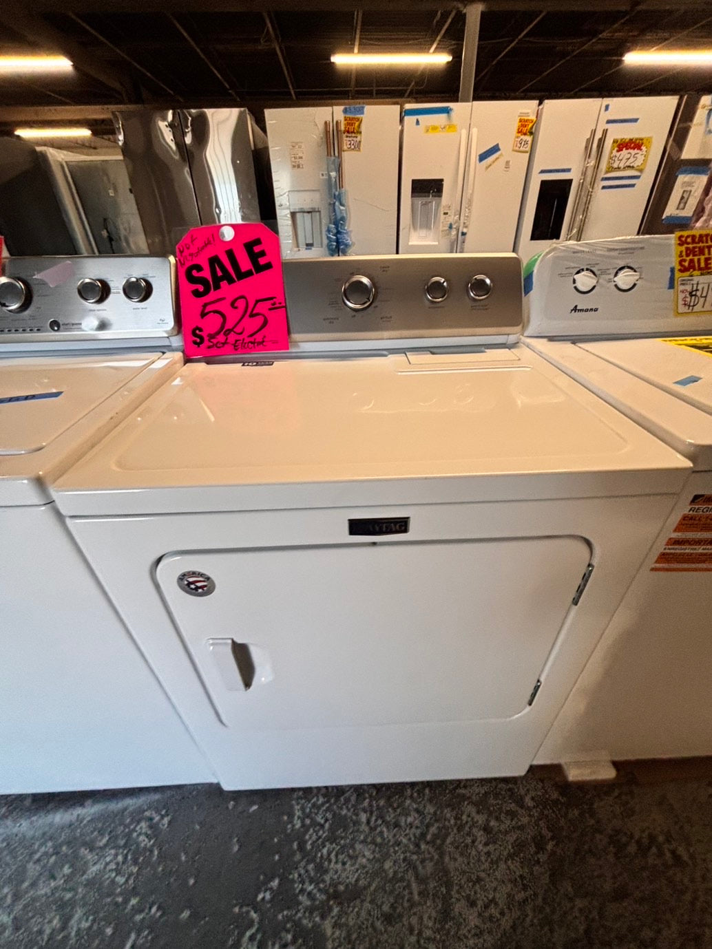 >maytag top load dryer side by side electric 220v large capacity & top load washing machine stainless steel drum with agitator used-Refurbished
#ASD56GBSET