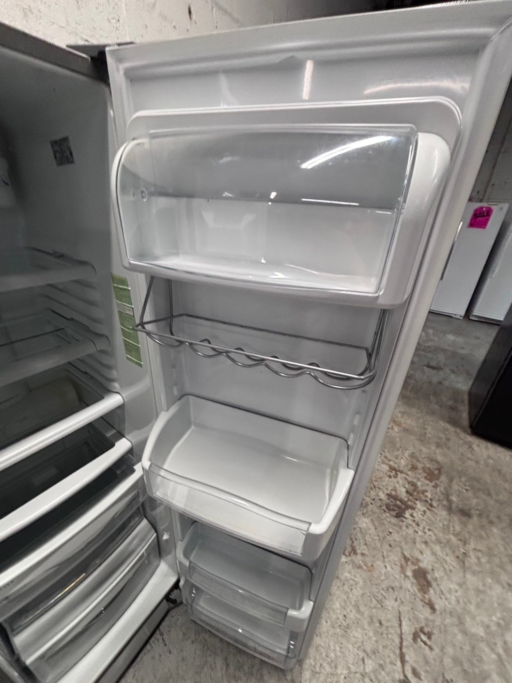 >*36” GE counter depth side by side door fridge  stainless steel w/ice water dispenser 36” #GE24AAB