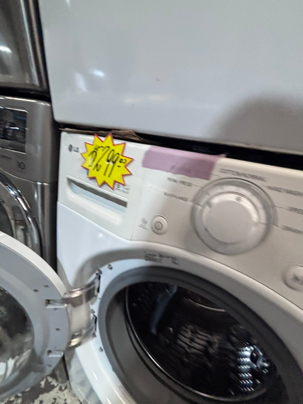 >* July 4th special 🇺🇸LG washer & dryer set electric 220v front load stackable or side by side - sensor dry in white  #WECL55SET