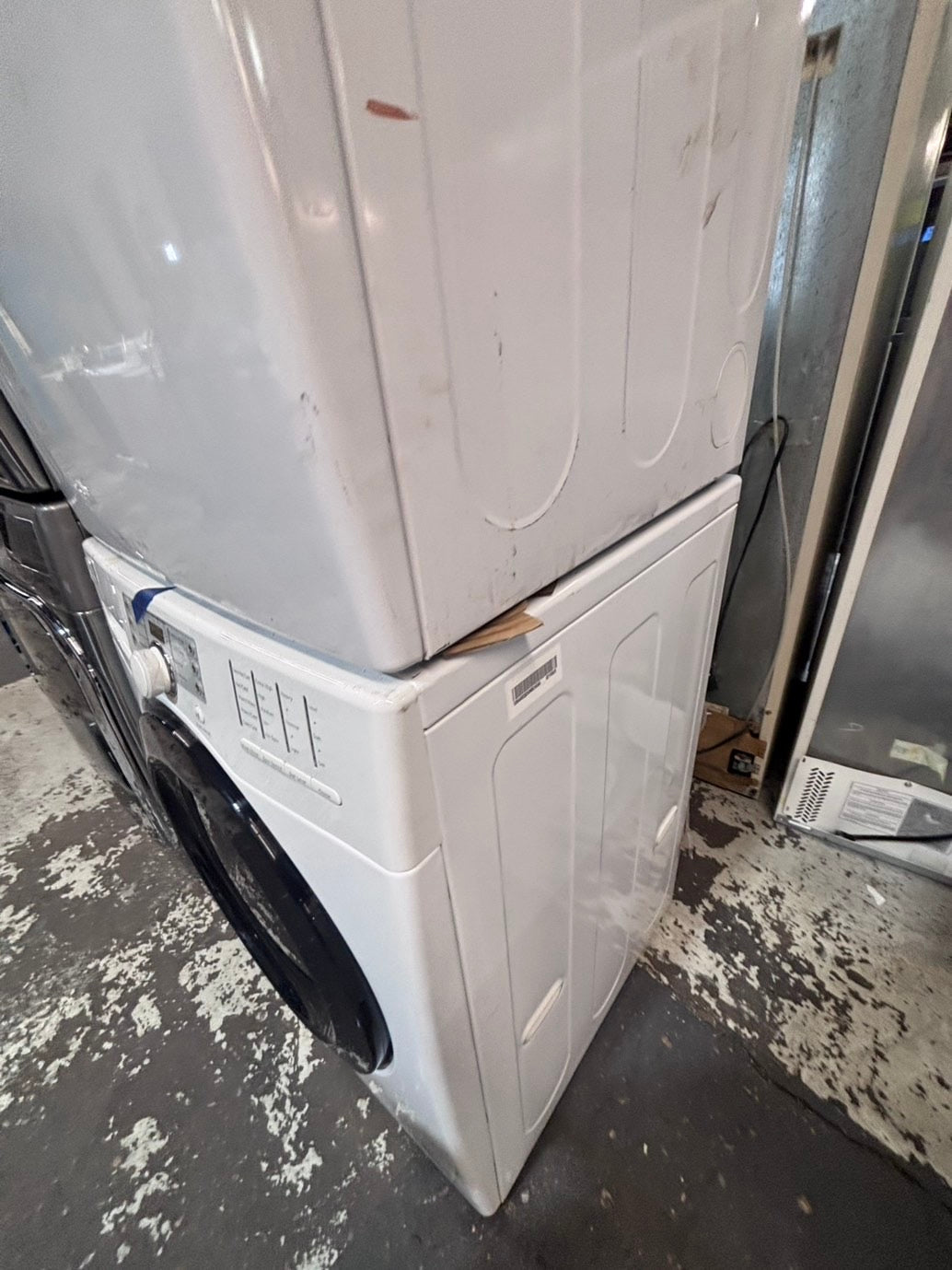 >*early July 4th special 🇺🇸kenmore washer & dryer set electric 220v front load stackable or side by side - sensor dry in white  color #GW1S2BSET