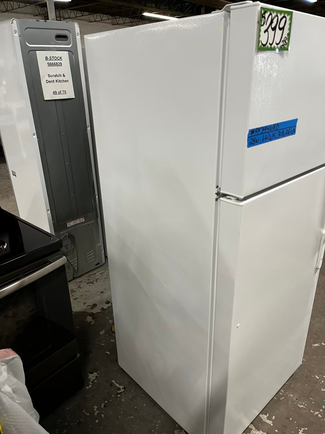 🎄Holiday Sale 🎁 GE top freezer refrigerator in white used refurbished 28” #RF39468B