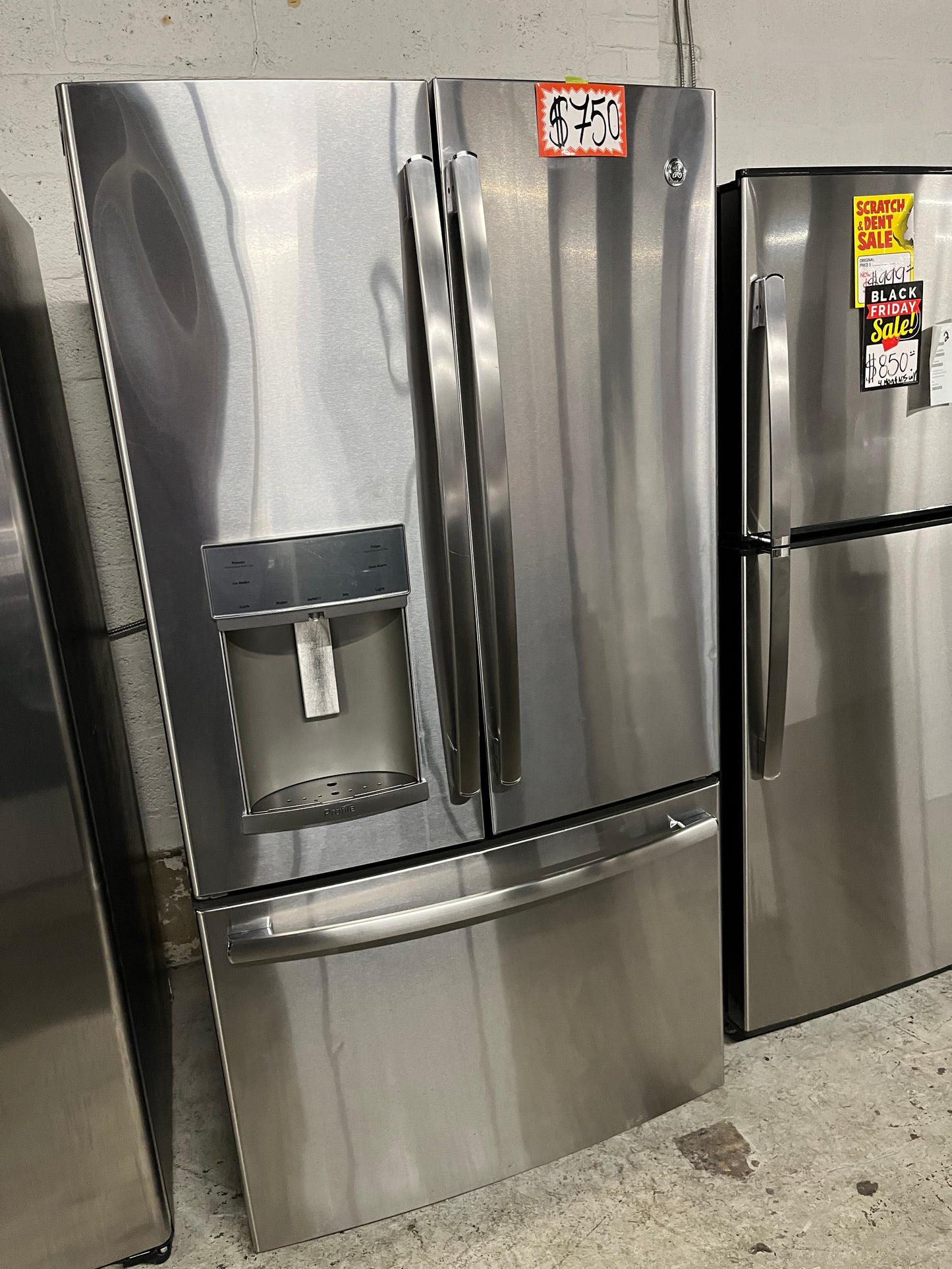 *Used | Refurbished GE profile 36” 28cu.ft. French door refrigerator stainless steel w/ice water dispenser 36" stock number #RF280B