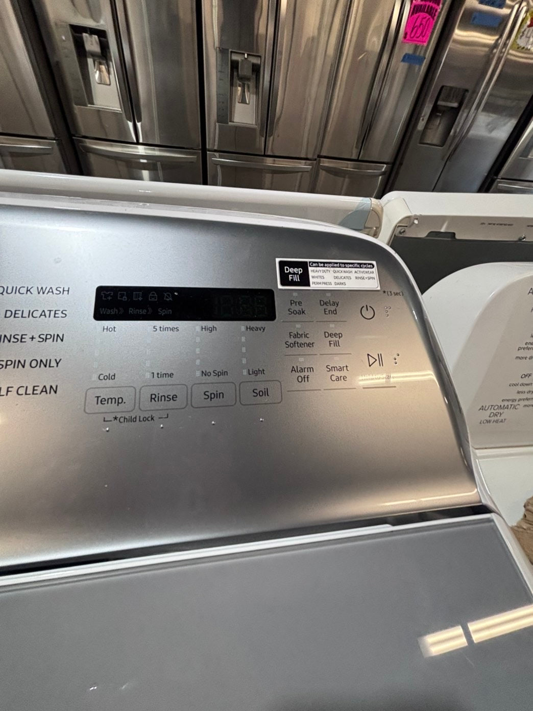 >*samsung extra Large capacity white color Top load washer Drum stainless steel used,refurbished #SWQR57B