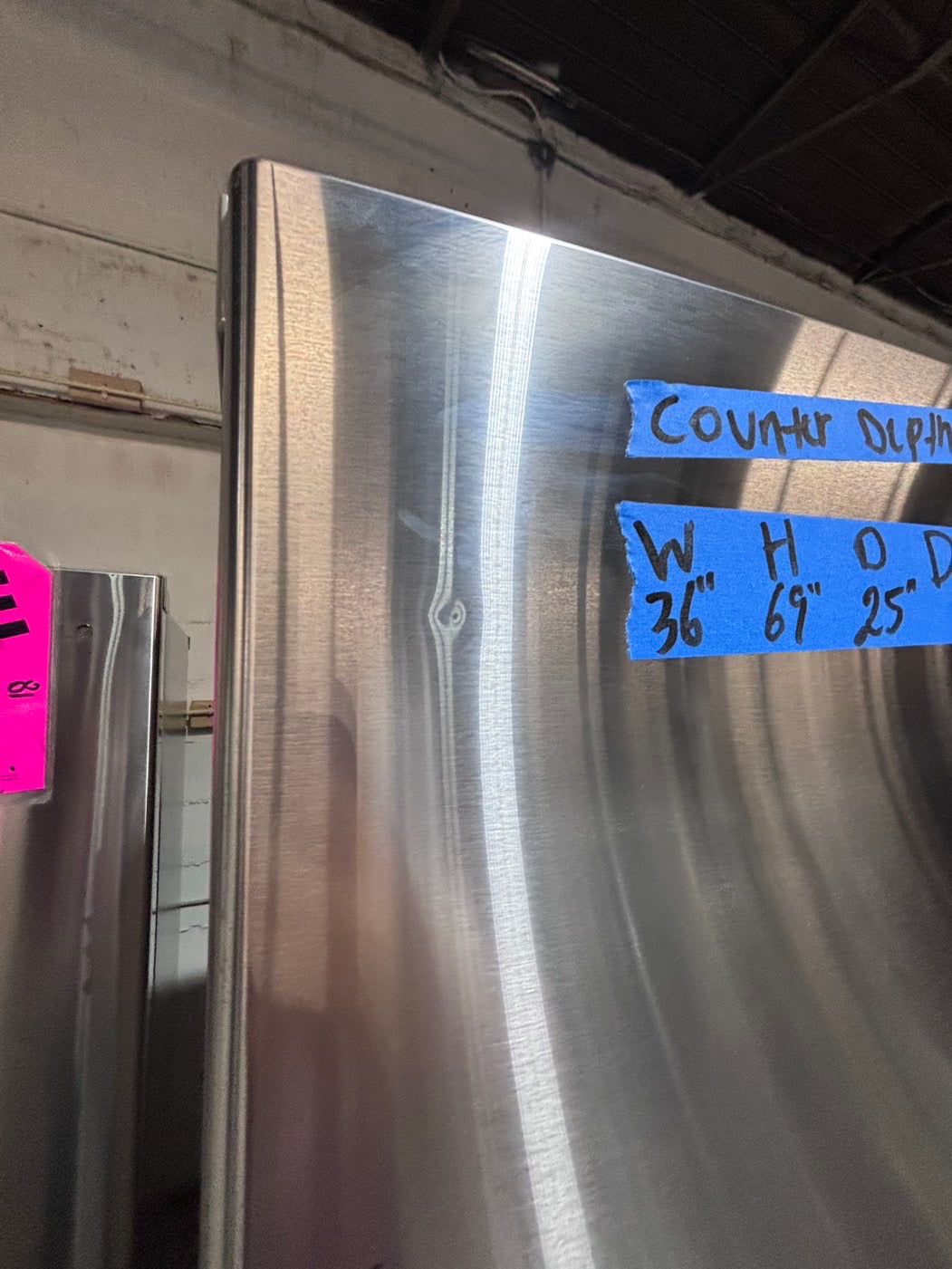 >>36” x69h 24”depth LG  French door Refrigerator counter depth stainless steel w/ ice water dispenser great condition 36" used-refurbished #KVVS24B
