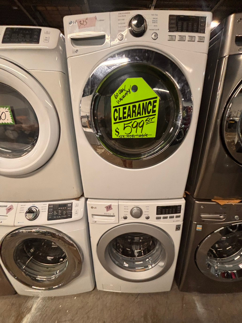 >* special🎉LG washer & dryer set electric 220v front load stackable or side by side - sensor dry in white  #WQ115SET