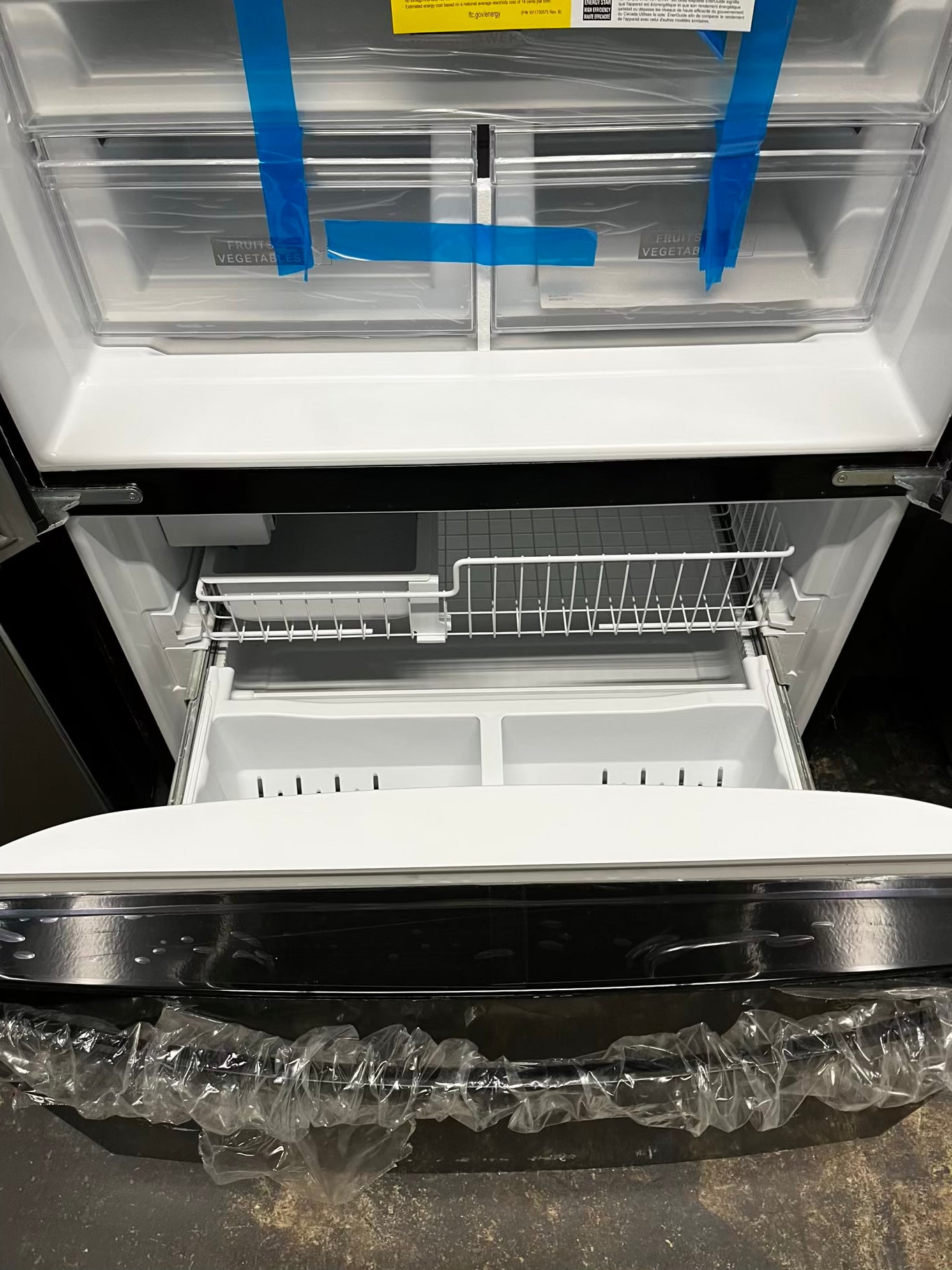 ~ ⚡️ Black Friday 🎉 Open Box 📦 scratch & Dent 36 in. 20 cu. ft. Counter Depth French Door Bottom Mount Refrigerator in Black with Elevated Deli Drawer Stock number #RF10934AB