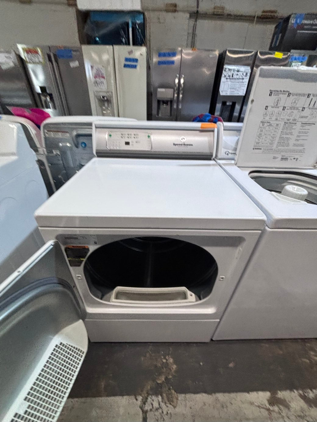 }speed queen top load washer large capacity with agitator & electric dryer 220v  set top load side by side used, refurbished      #SZA6TOB