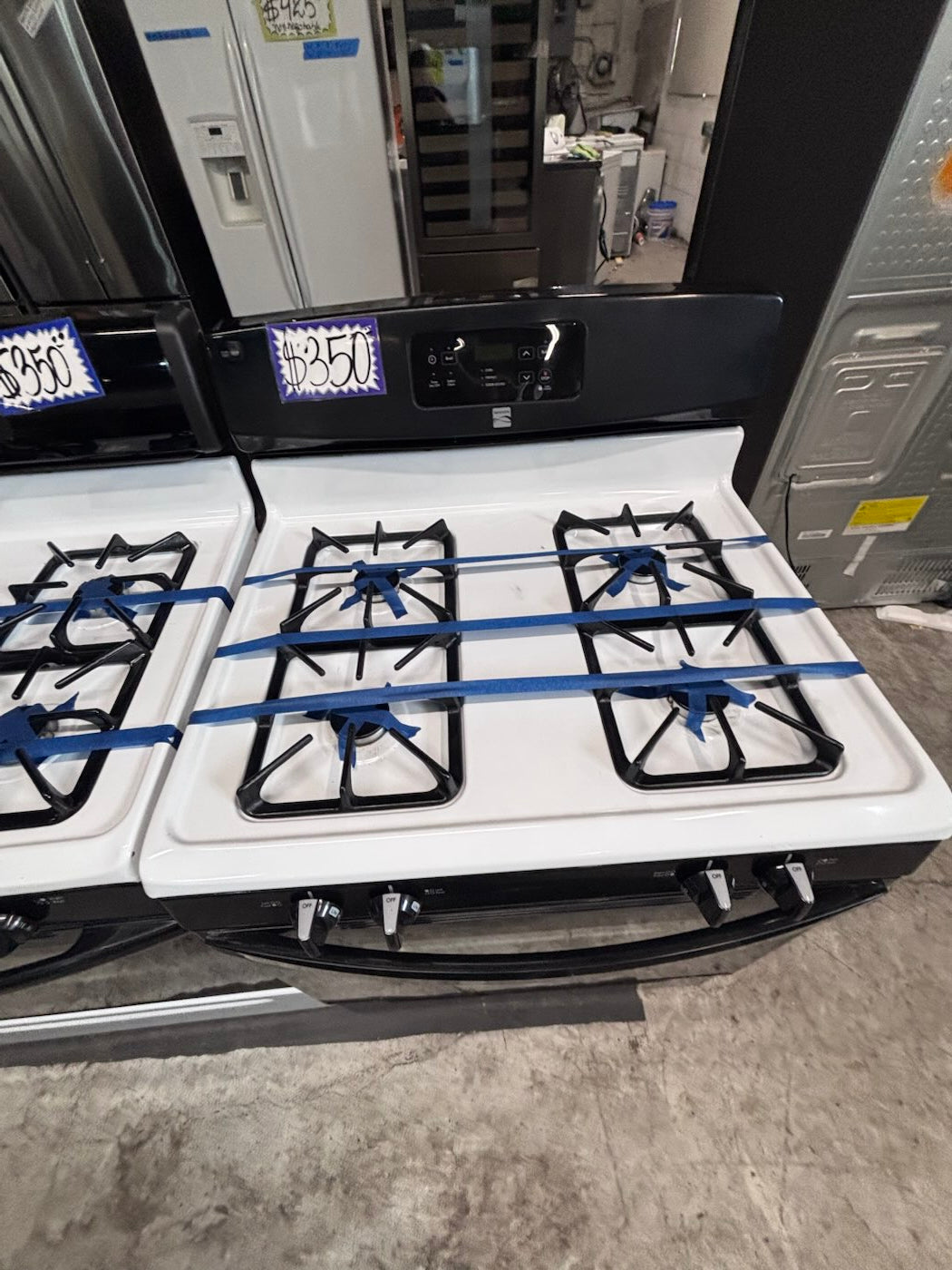 } kenmore Gas range 4 burner bake broil Hi/Lo self clean in black & white working 💯 with warranty ,used-Refurbished 30” #KGS9H7B