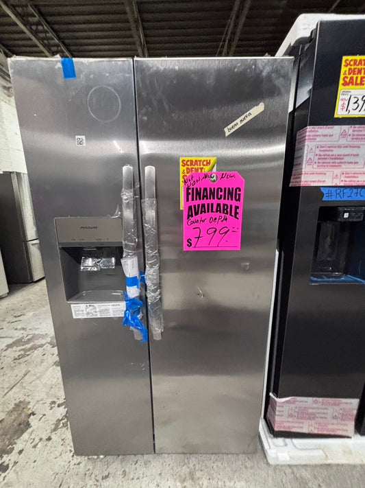 >sale💥newOpen Box 📦 | scratch & dent Frigidaire Counter Depth
36”in. 22.3 cu. ft. Side-by-Side Refrigerator in Stainless Steel with iced maker & water dispenser #FR23CBB