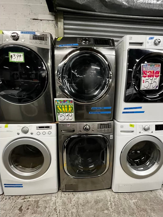 🎁Holiday Sale 🎄 GAS Mix & Match LG washer & Samsung dryer set front load stackable stainless steel 30" in Refurbished #ED77414B
