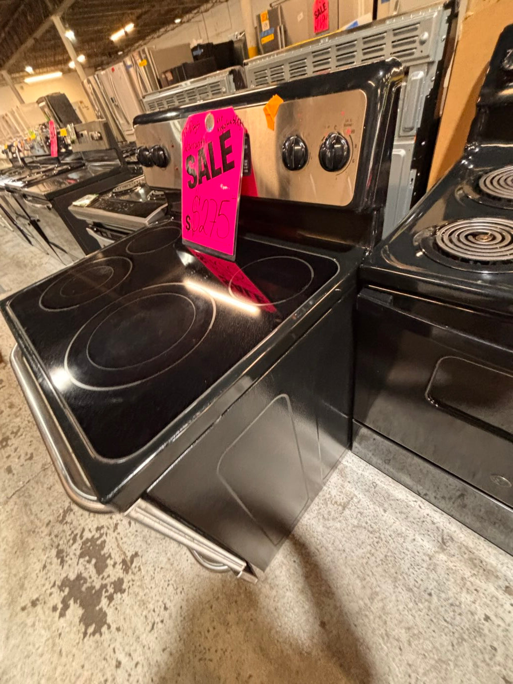 }}SPECIAL 🔥🔥GE electric 220v glass top range bake Broil roast self clean oven stainless steel working 💯  with warranty ! 30" used-Refurbished #GEA1Y71B