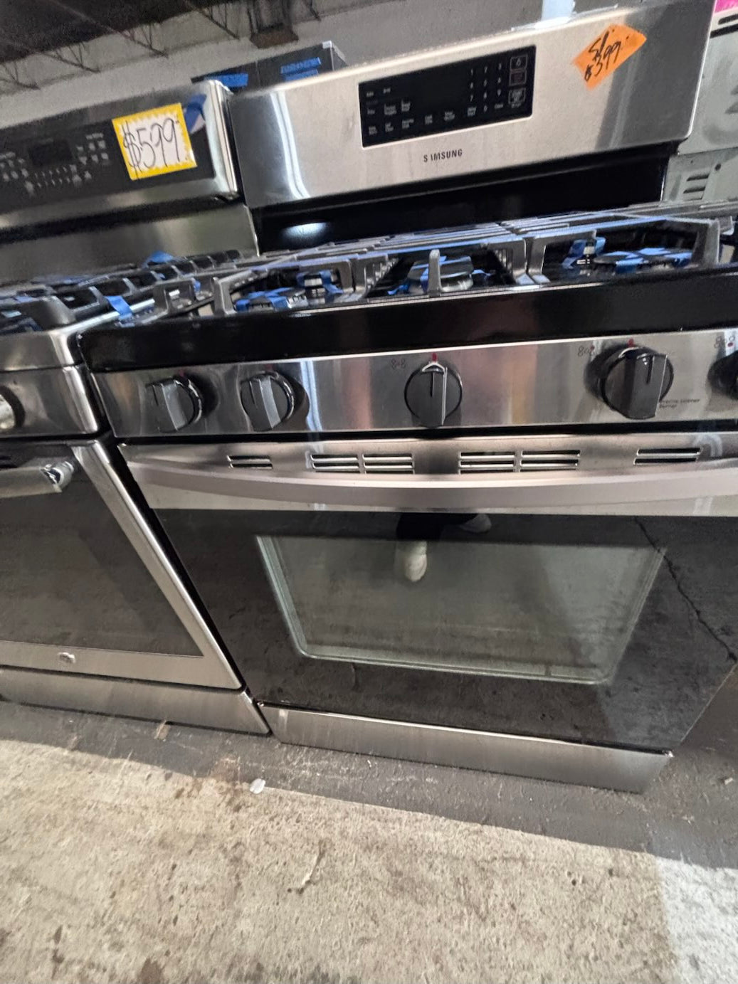 }sale🎈🎈samsung Gas range 5 burner convection oven bake ,broil Hi/Lo self clean in stainless steel used-Refurbished 30” #SS190FB