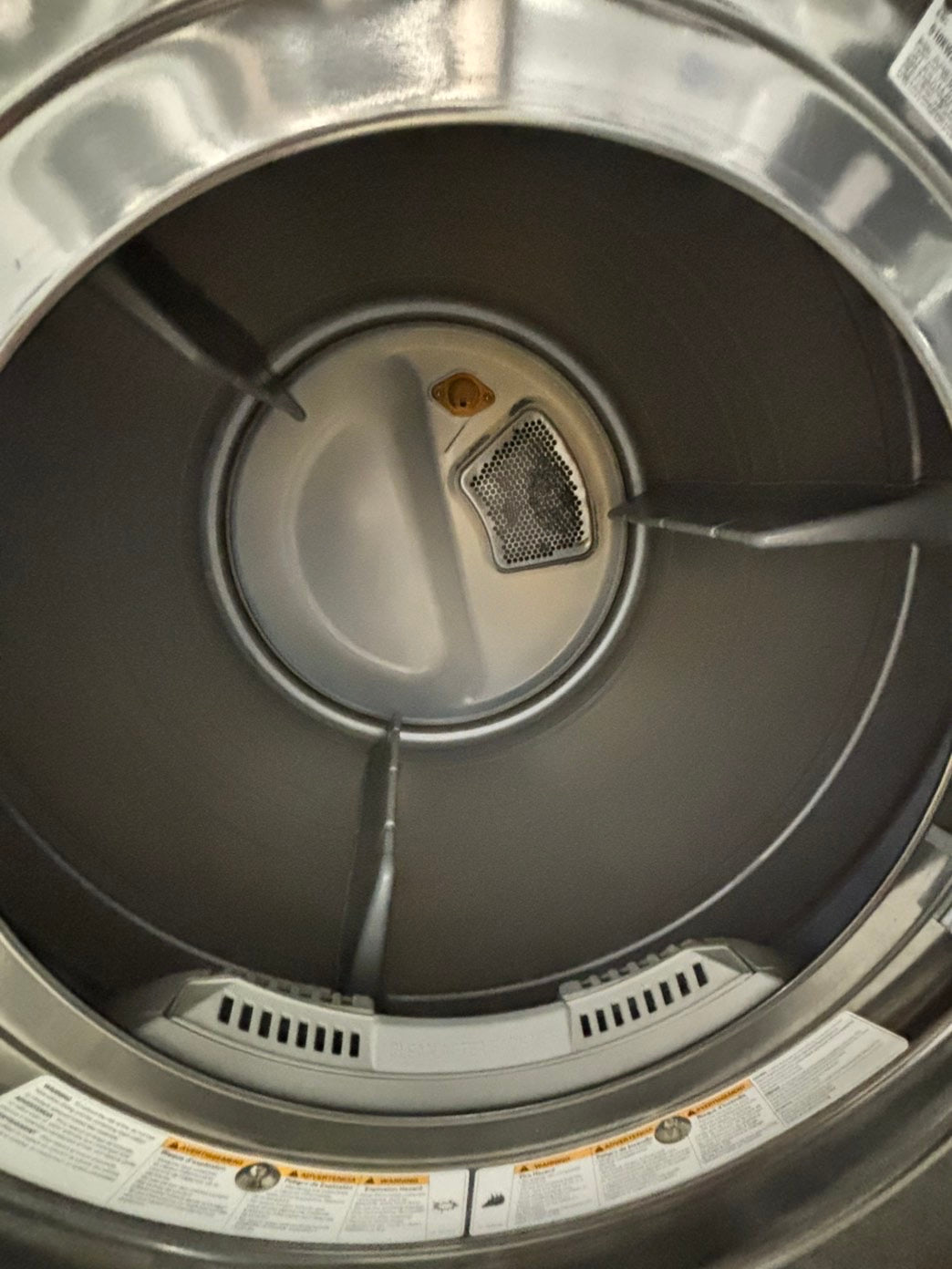 -LG steam front load stackable GAS dryer stainless steel drum in gray color 27" #ED413GB