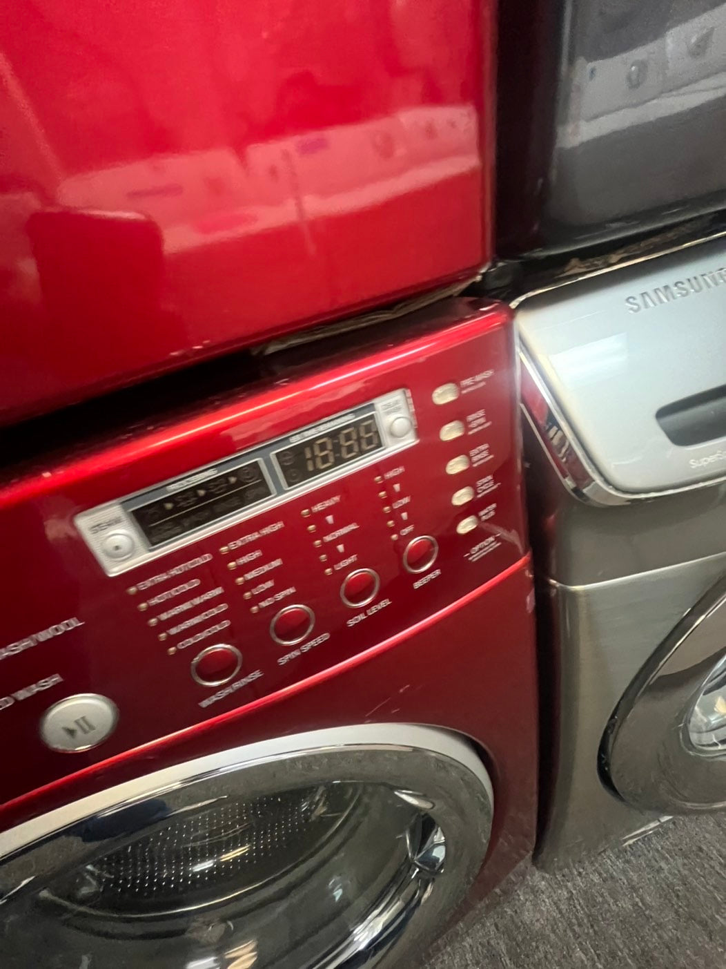 LG front load washer red  4.0cu.ft  stainless steel drum used-refurbished #FLWR23L