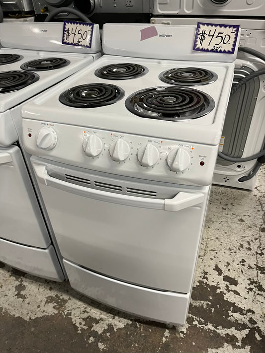 Hotpoint electric range coil white with broil 20” #ER310YB