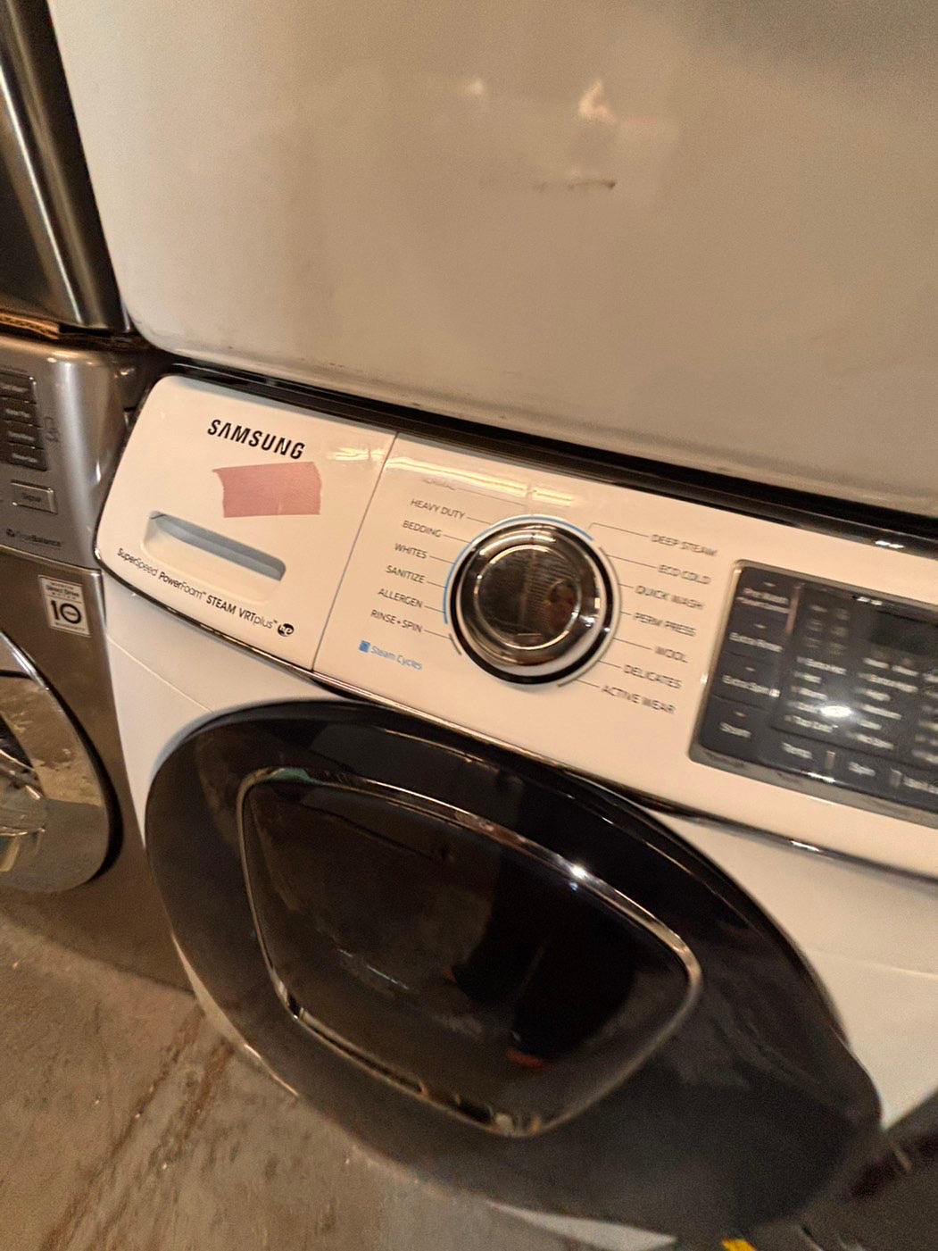 >*Samsung steam add wash-washer 4.5 cu ft & dryer 7.5 cu ft set electric steam 220v front load stackable or side by side - sensor dry white color   #WD698SET
