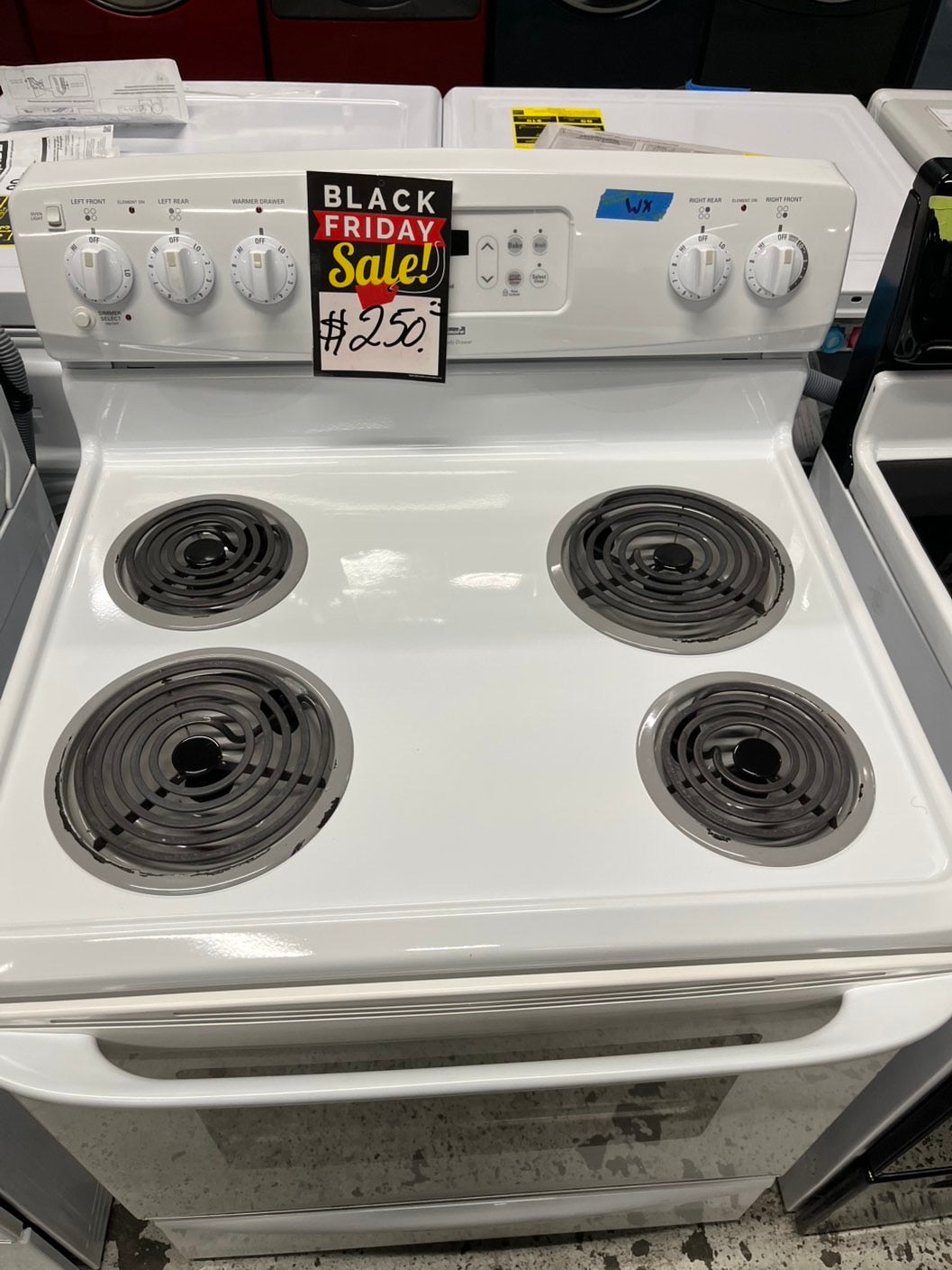 🔥Black Friday sale‼️ Kenmore electric coil range 220v 4 burner bake broil hi/low white   30" #EL56BAB