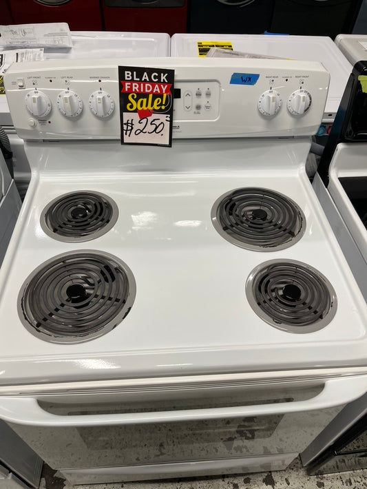 🔥Black Friday sale‼️ Kenmore electric coil range 220v 4 burner bake broil hi/low white   30" #EL56BAB