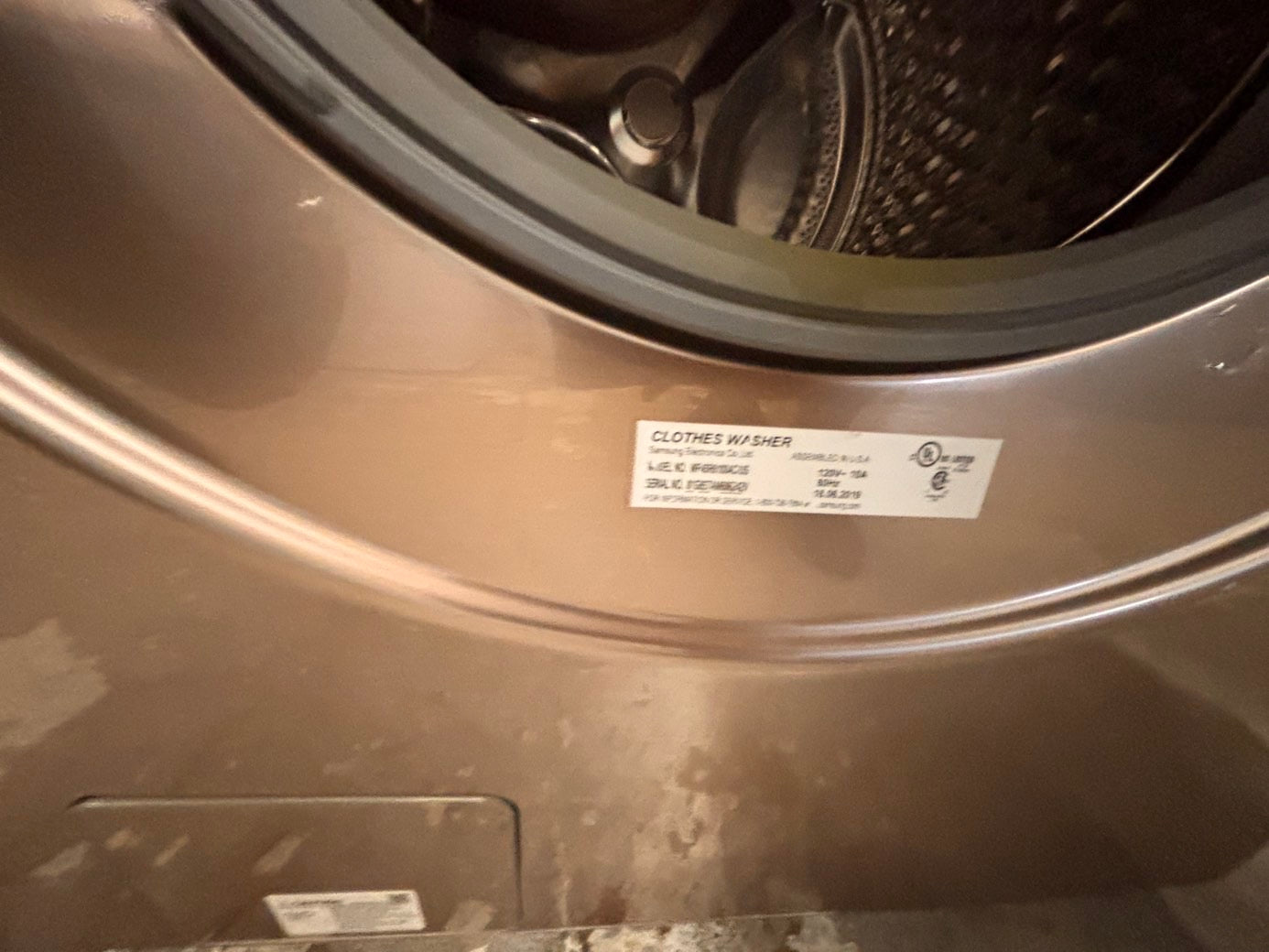 >*Samsung steam washer 4.5 cu ft & dryer 7.5 cu ft set electric steam 220v front load stackable or side by side - sensor dry He Tuscan  color  #W7TWWBSET
