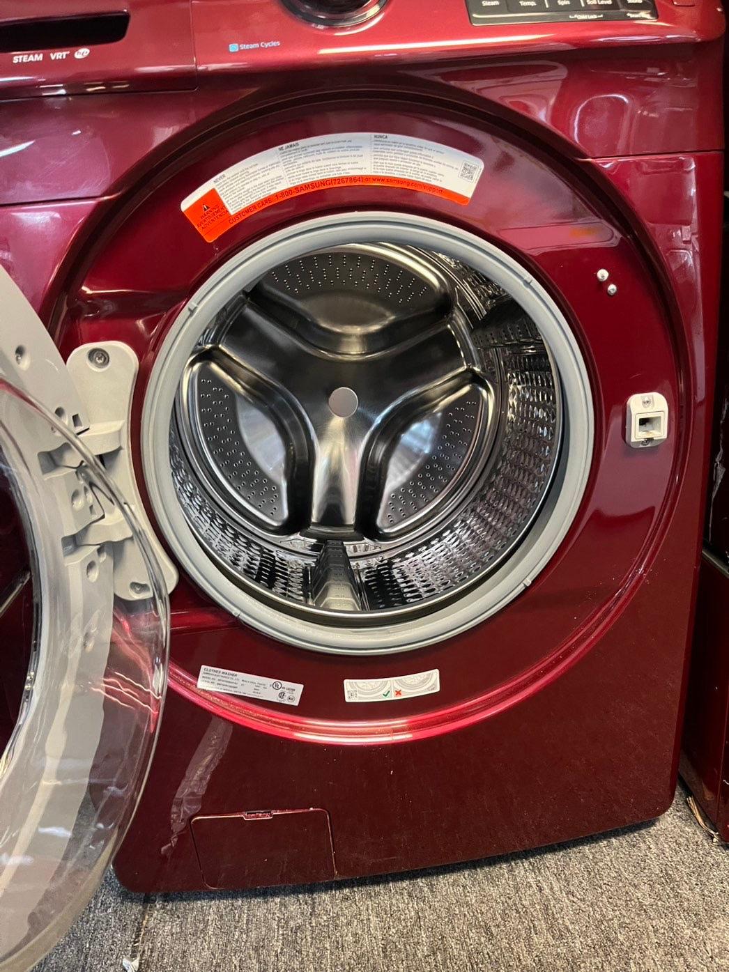 =•steam ENERGY STAR Samsung washer 4.5 cu ft & dryer 7.5 cu ft set electric steam 220v front load stackable or side by side - sensor dry ,burgundy color #BGCBAL3SET