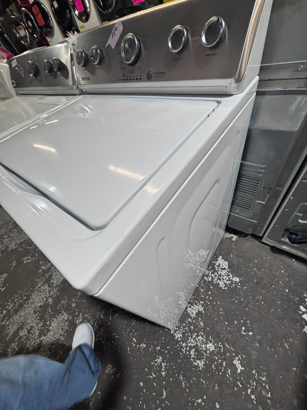 >*Maytag top load washing machine with agitator  & GAS dryer set 27” in #WD975BB used-Refurbished