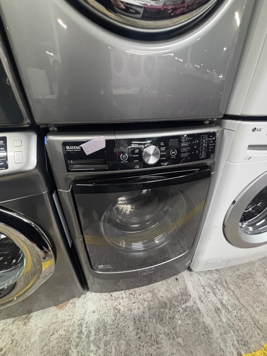 >*maytag white washer 4.5cu. ft. Large capacity, in great condition 27” stackable or side by side  used-refurbished  #FWH846B