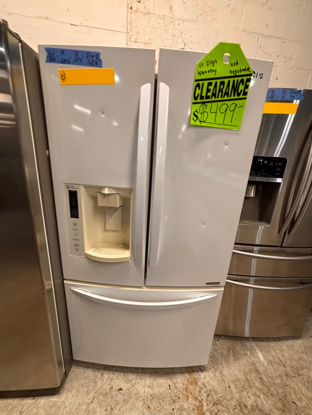 >* special🔥used-Refurbished LG 36”w x69h x 29 depth refrigerator stainless steel w/ice & water dispenser 36 “ #LGDS73B