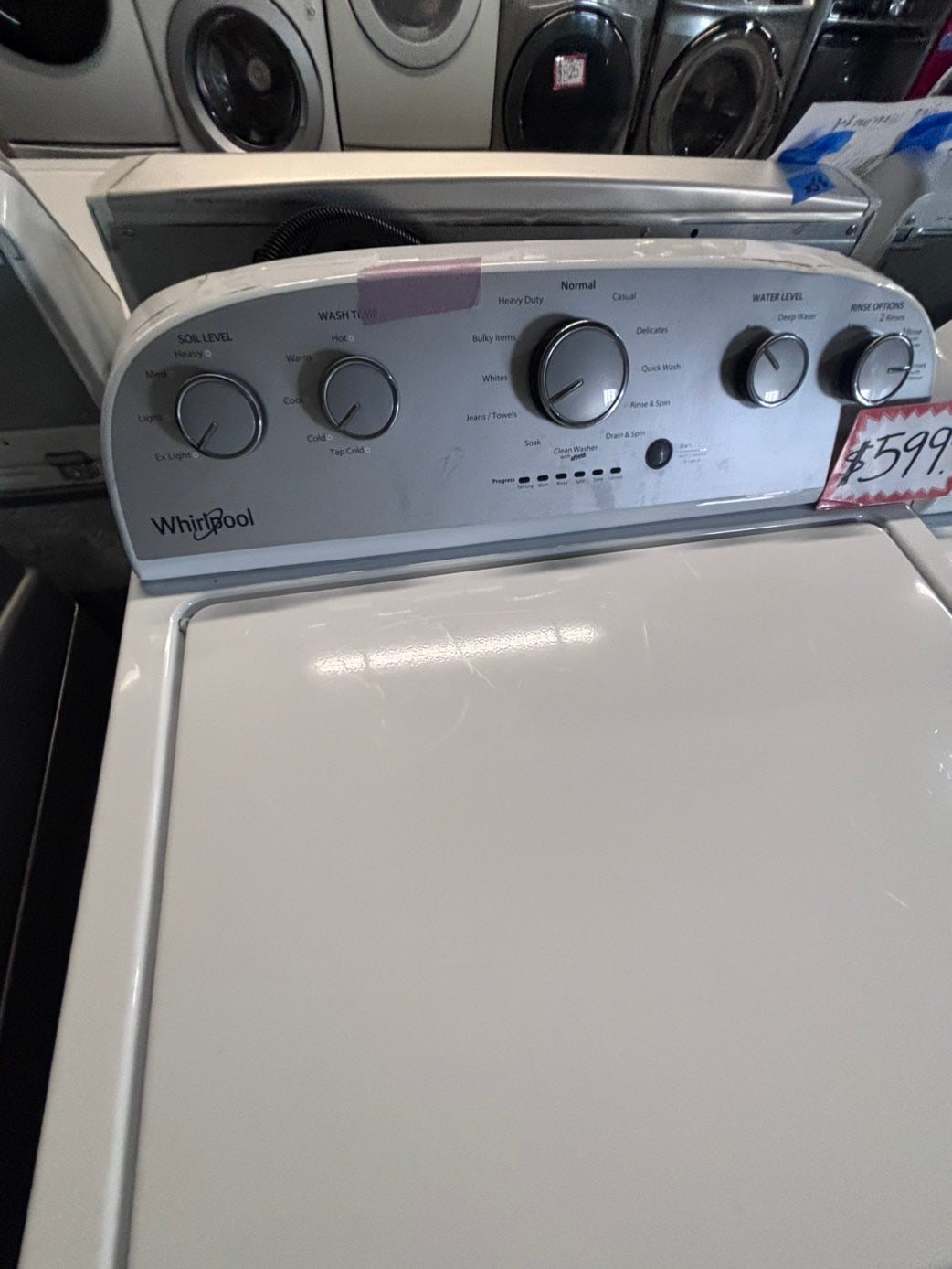 >*whirlpool top load washer large capacity with removable agitator  & electric dryer 220v  set top load side by side #MRM23YB