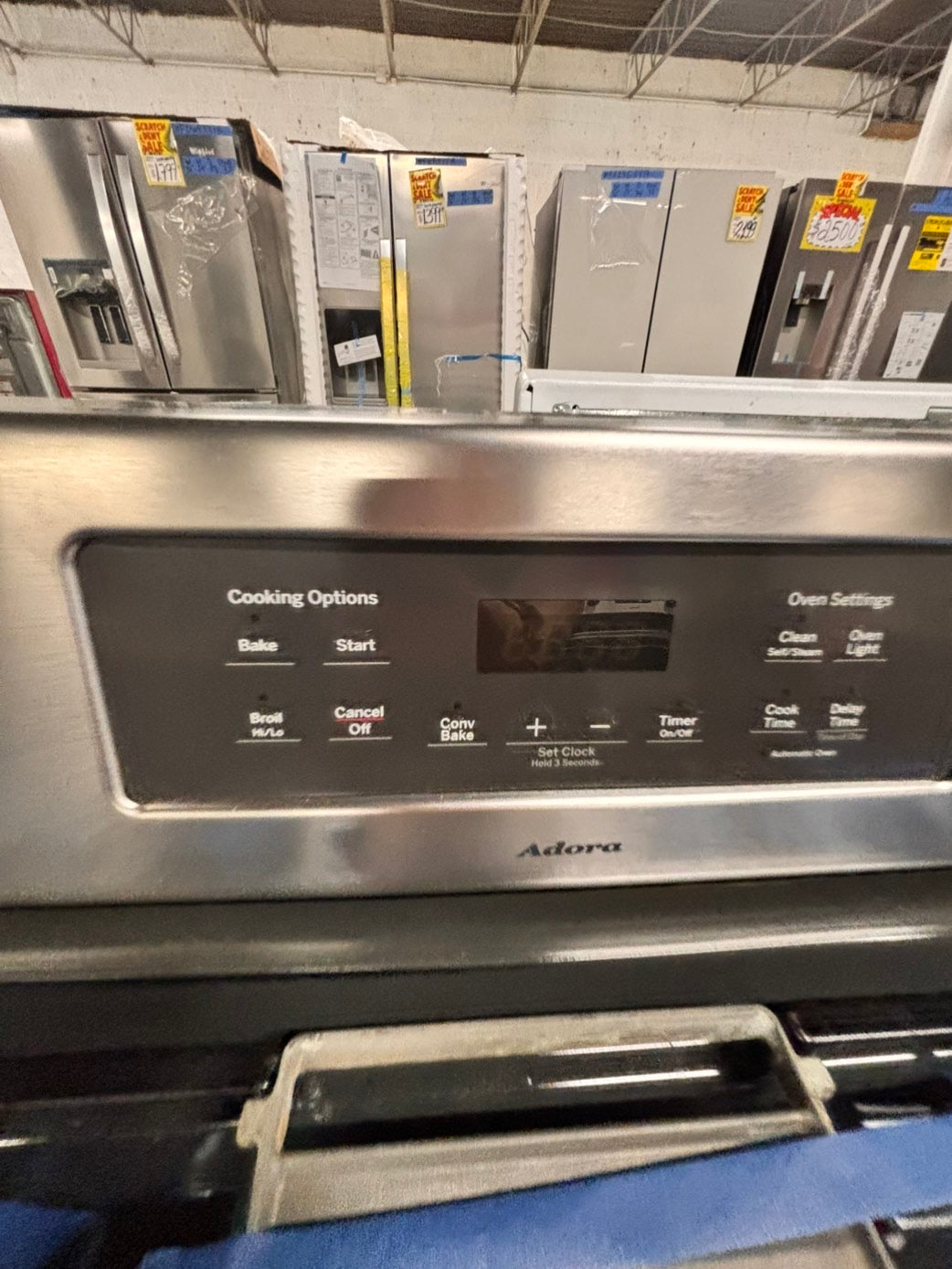 >GE  Gas range 5 burner convection oven bake ,broil Hi/Lo self clean in stainless steel used-Refurbished 30” #GS88ZXB