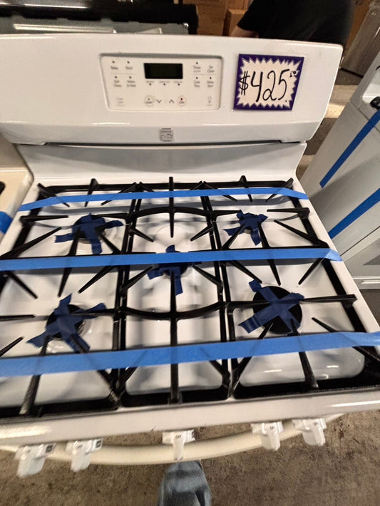 >kenmore Gas range 5 burner bake broil Hi/Lo self clean in off white used-Refurbished 30” #KGS142B