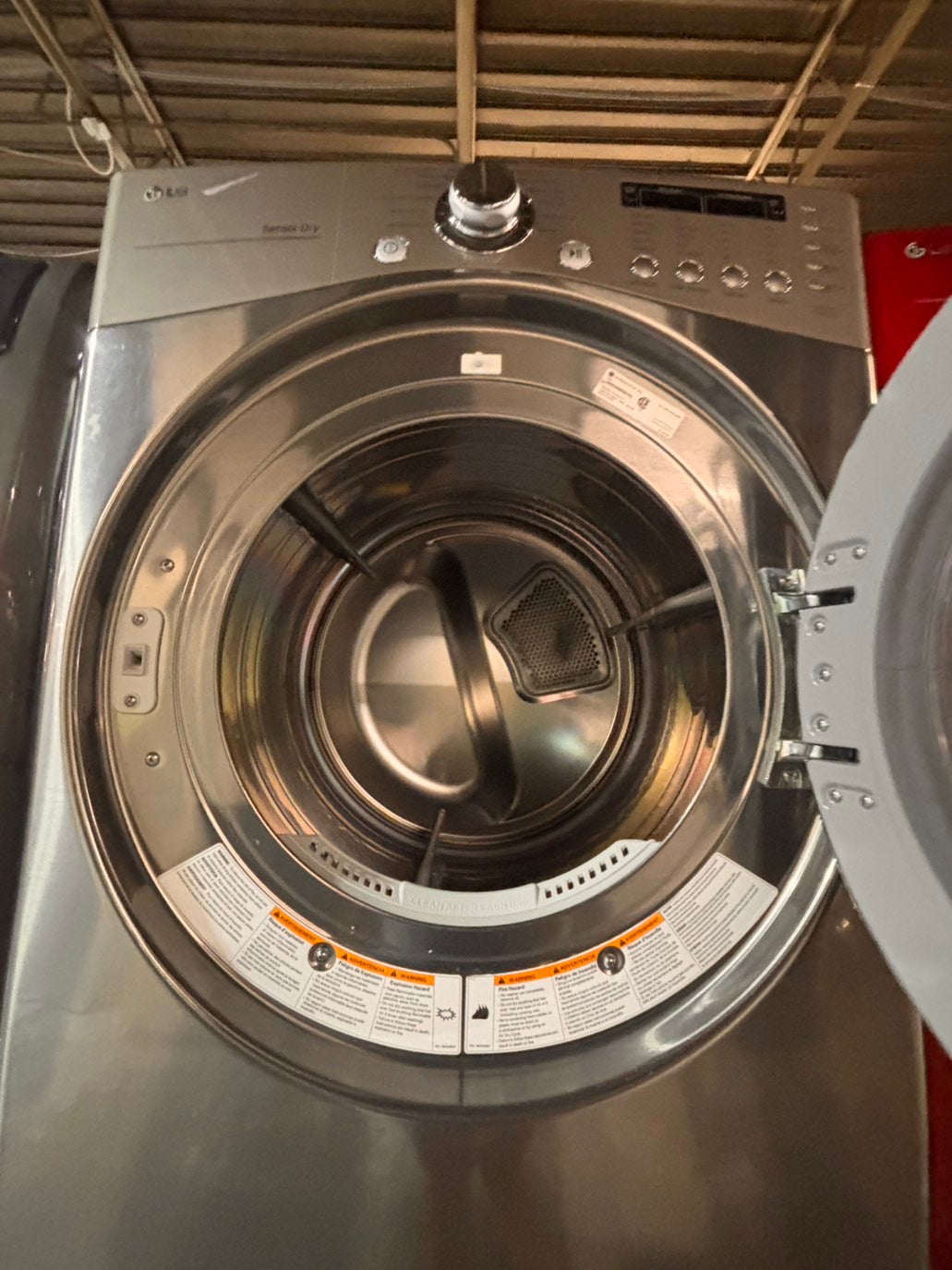 >*Used-great conditions refurbished LG steam washer 4.5cu ft & electric steam dryer 7.5 cu ft large capacity set electric 220v front load stackable or side by side - sensor dry He in silver-gray  #W995SET
