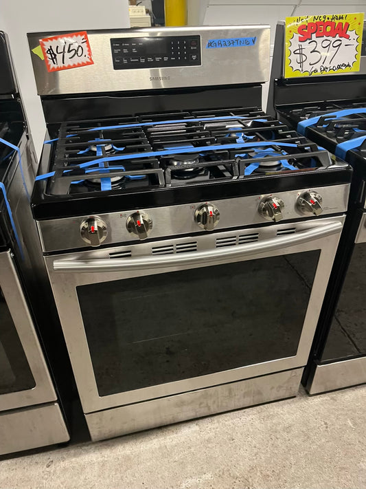 - Samsung range 5 burner convection roast bake broil dehydrate self clean stainless steel  30" #GR237TNB