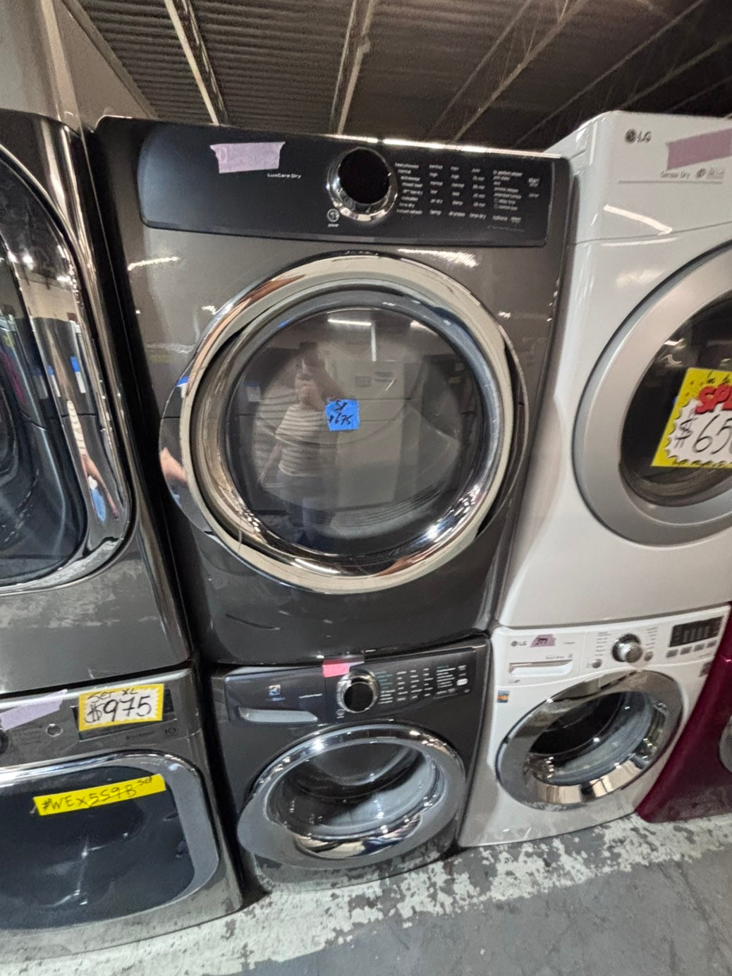 >* special 🔥Electrolux large capacity washer & dryer set electric 220v front load stackable or side by side - sensor dry in gray  #ELR9SET