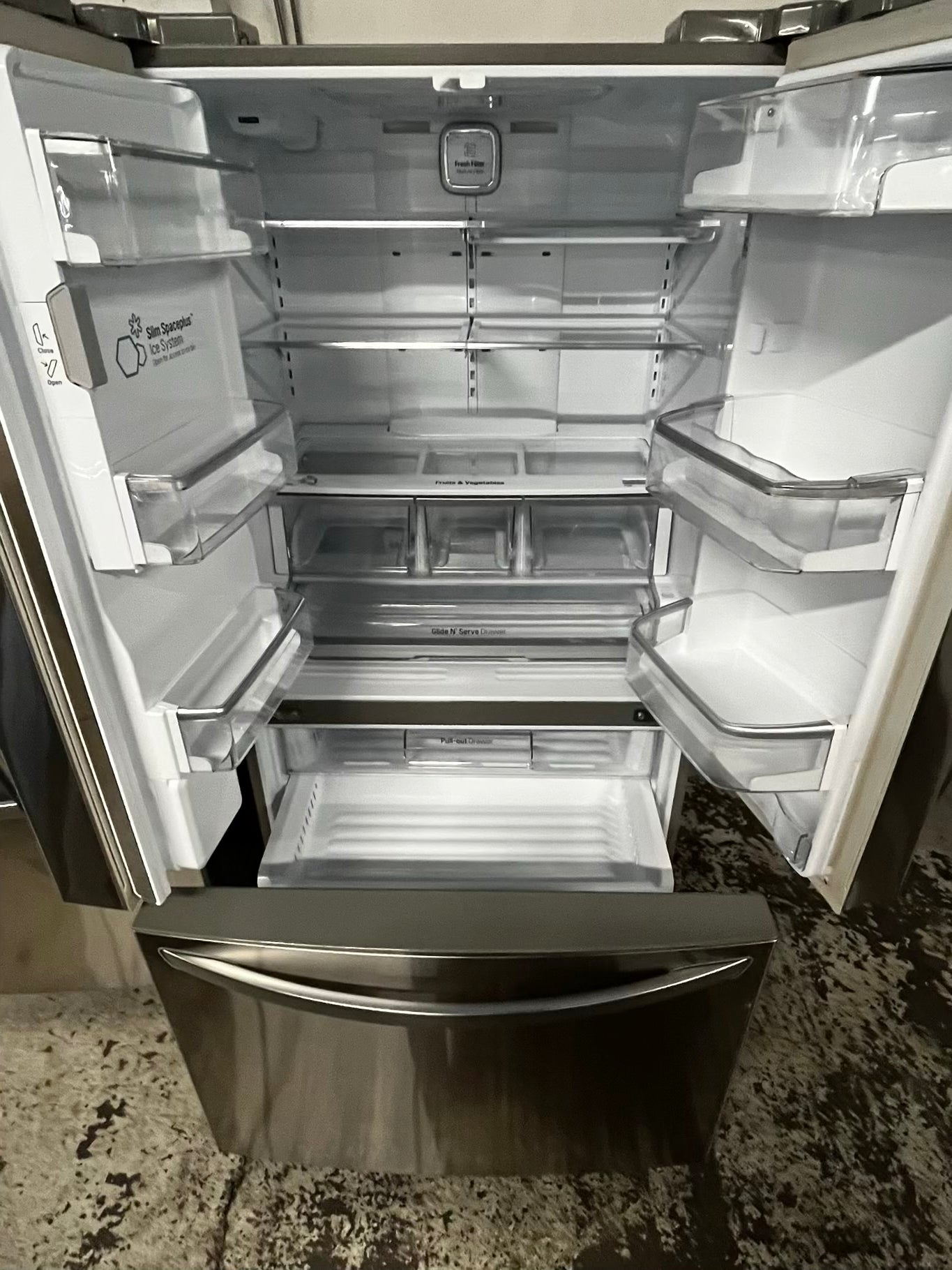 🎄 LG French door Refrigerator counter depth stainless steel w/ ice water dispenser 36" #RF79349B