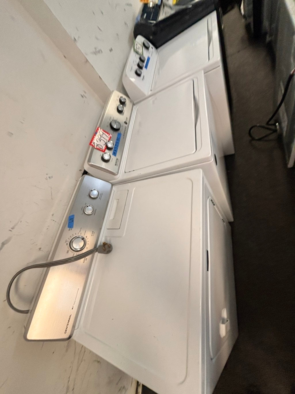 >maytag top load dryer side by side electric 220v large capacity & top load washing machine stainless steel drum with agitator used-Refurbished
#ASD5BLSET