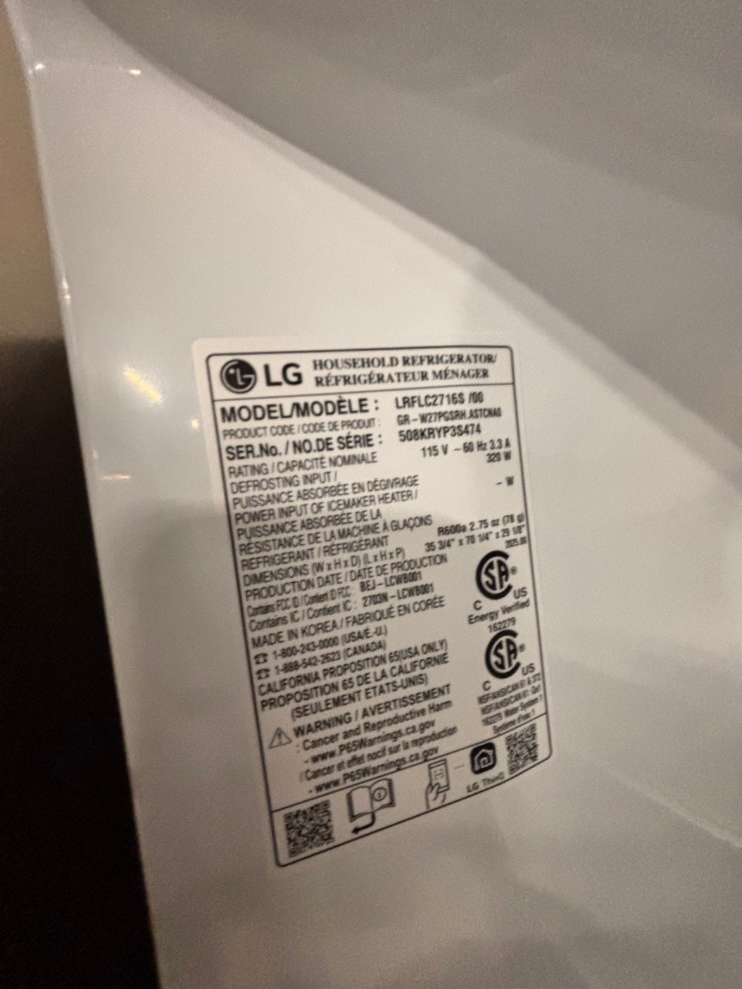 > LG new open box 📦 costumer return 27 cu. ft. SMART Counter Depth MAX French Door Refrigerator with Ice and Water inside ADA Comp in PrintProof Stainless Steel #RLIOAB