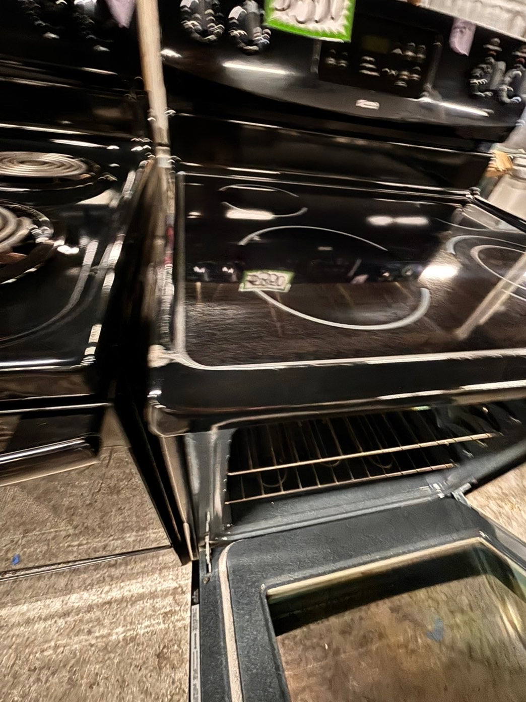 >special💫kenmore  Glass Top electric stove  bake /broil,Self clean 30” 4 burner ,black  color,     used-Refurbished   #KESC99B
